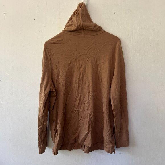 IsaacMizrahiLive Long Sleeve Full Zip Top Womens XL Brown Hooded Pockets - Picture 7 of 7